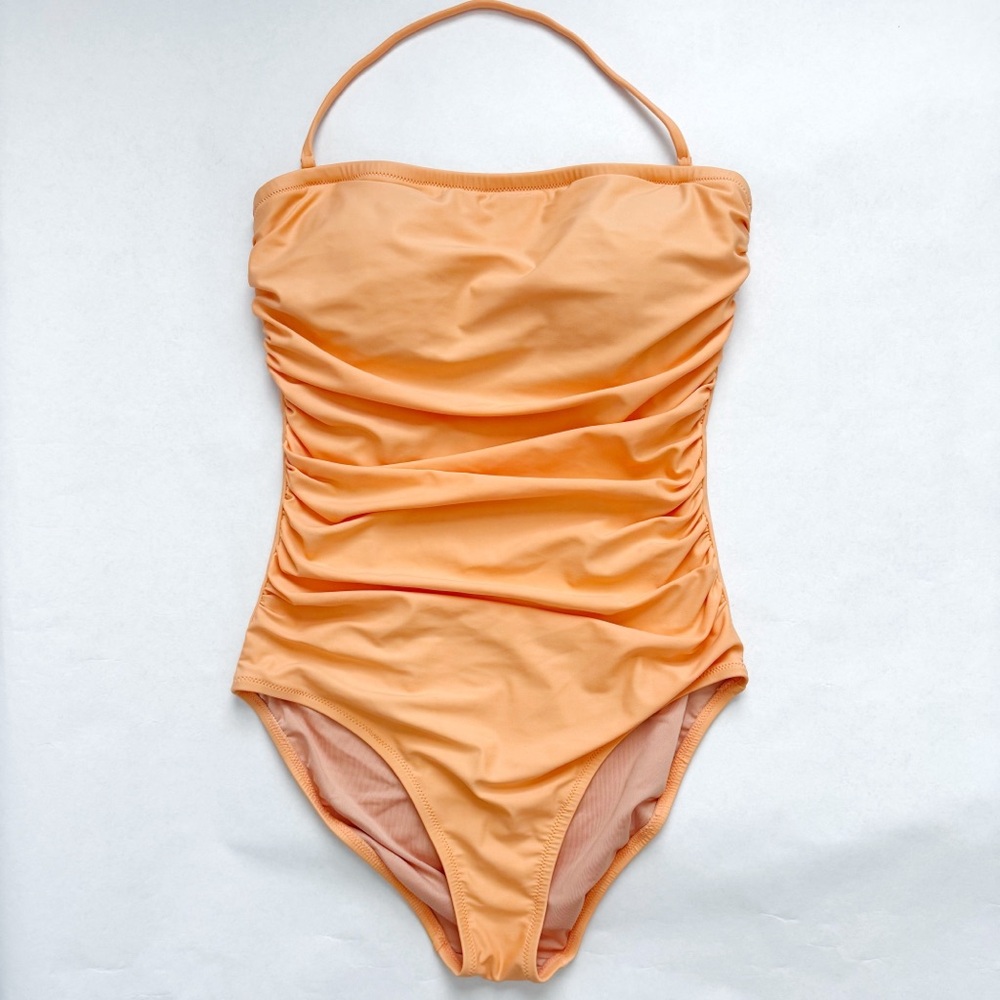 NEW J.CREW Ruched Bandeau One-piece Swimsuit -Size 8